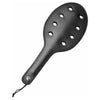 Strict Leather Rounded Paddle With Holes - Premium Latigo Leather BDSM Spanking Toy - Model SLRP-001 - Unisex - Intense Impact and Sensation - Black - Adult Naughty Store