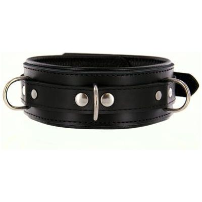 Strict Leather Premium Locking Collar - Model X9 - Unisex Bondage Collar for Intense Pleasure - Black