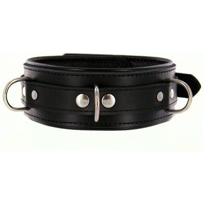 Strict Leather Premium Locking Collar - Model X9 - Unisex Bondage Collar for Intense Pleasure - Black - Adult Naughty Store