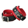 Strict Leather Deluxe Black and Red Locking Wrist Cuffs: Premium Bondage Gear for Unforgettable Pleasure - Adult Naughty Store