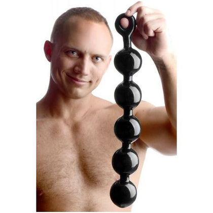 Introducing the Sensa Pleasure Black Baller Anal Beads - Model BBA-500: The Ultimate Pleasure Experience for Men and Women - Adult Naughty Store