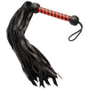 Strict Leather Premium Deerskin Flogger - Intense Sensation Whip for BDSM, Model DFL-10, Unisex, Ideal for Breast and Genital Play, Black - Adult Naughty Store