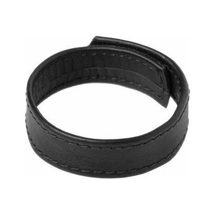 Strict Leather Velcro Leather Cock Ring - Adjustable Pleasure Enhancer for Men - Model SLVR-101 - Black - Adult Naughty Store