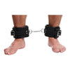 Luxurious Leather Padded Premium Locking Ankle Restraints - Model X123, Unisex, for Sensual Bondage Play, Black