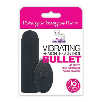 Cousins Group Pink Pussycat Remote Control Bullet Vibrator - Model PP-RCB10 - Women's Rechargeable Black Pleasure Toy - Adult Naughty Store