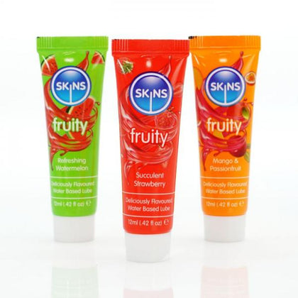 Creative Conceptions Skins 12ML Sampler Tubes Fruity 3 Pack Sensual Lubricants for Couples - Model: SamplerTubes123 - Unisex - Enhance Foreplay with Fruity Flavours - Multi - Adult Naughty Store