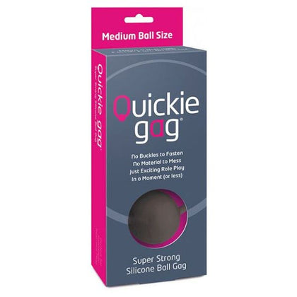 Creative Conceptions Quickie Ball Gag Medium Black - Versatile Silicone Gag for Sensual Role Play and Restraint Pleasure
