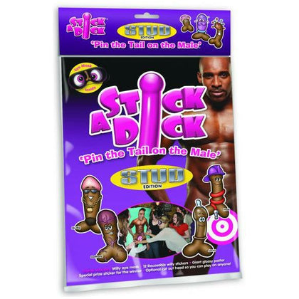 Introducing the Creative Conceptions Stick A Dick Stud Edition Pin the Willy Game for Adults - Model SED-12 - Male Pleasure - Black - Adult Naughty Store