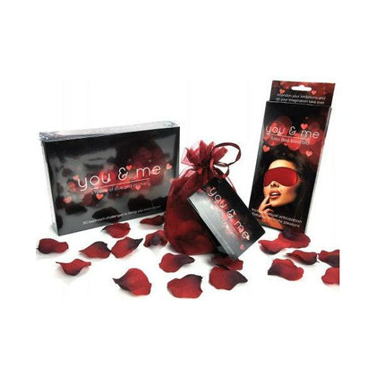Creative Conceptions You & Me Bundle - Romantic Red Organza Bag with Game, Blindfold, and Rose Petals