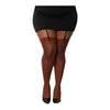 Dreamgirl Sheer Thigh High Stockings with Back Seam - Espresso - Q/S Women's Plus Size Lingerie (Style: 0007ESPX) - Adult Naughty Store