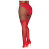 Dreamgirl Hosiery Sheer Garter Belt Pantyhose with Garters - Red Q/S (Model: W- Garters) - Women's Plus Size Lingerie for Naughty Role Play and Sensual Stockings & Garters - Waist 36