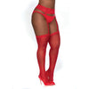 Dreamgirl Hosiery Sheer Garter Belt Pantyhose with Garters - Red Q/S (Model: W- Garters) - Women's Plus Size Lingerie for Naughty Role Play and Sensual Stockings & Garters - Waist 36