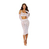 Dreamgirl Seamless Sheer Lace Bralette & Slip Skirt Set - Model 2023 - Women's White O/S (Sizes 2-14) - Intimate Pleasure Lingerie