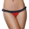 Dreamgirl Stretch Mesh Spandex Lack Panty Open Back Medium Red Black - Women's Sexy Heart-Shaped Bikini Panty (Model: DG-3456) - Adult Naughty Store