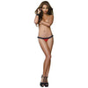 Dreamgirl Stretch Mesh Spandex Open Back Heart Panty - Model DN1234 - Women's Small - Red/Black - Adult Naughty Store