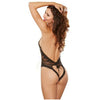 Dreamgirl Seductive Lace Teddy O/S - Plunging Neckline, Heart Cut Out - Black - Women's One Size Fits Most - Adult Naughty Store