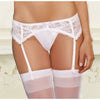 Dreamgirl White Diamond Collection Lace Garter Belt Scalloped Hem O/S - Women's White Knit Lingerie for Sensual Thigh-High Seduction - Model: WG-123456 - One Size Fits Most
