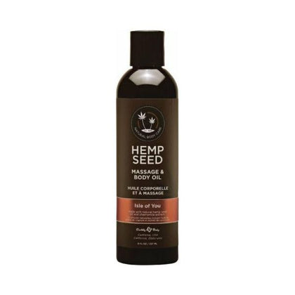 Earthly Body Hemp Massage Oil Isle Of You 8oz - Luxurious Aromatherapy Massage Oil for Sensual Relaxation and Deep Nourishment - Adult Naughty Store