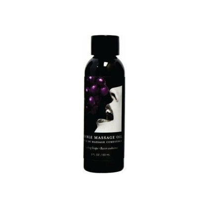 Earthly Body Edible Massage Oil Grape 2oz: Sensual Indulgence for Alluring Massage Experiences - Adult Naughty Store