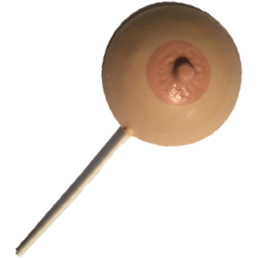 Erotic Chocolates Large Single Boob with Stick Butterscotch Lollipop - Intimate Delights Collection - Model X1 - Adult Candy for Bachelor Parties - Butterscotch Flavor - Reno, Nevada