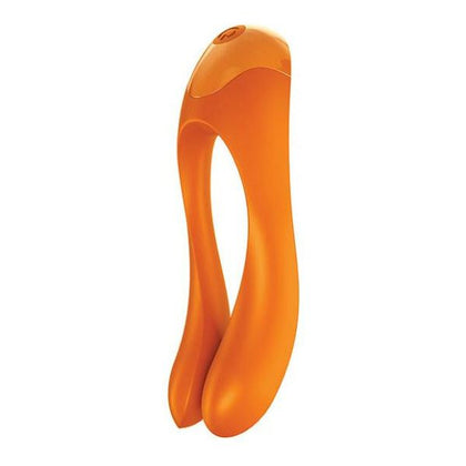 Satisfyer Candy Cane Orange Finger Vibrator - Powerful Dual Motor Stimulation for All Genders, Clitoris, G-Spot, Nipples, and More