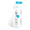 Glas 6 inches Curved G-Spot Glass Dildo - Model XG-2001 - Female Pleasure - Clear with Blue Dots