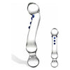Glas 6 inches Curved G-Spot Glass Dildo - Model XG-2001 - Female Pleasure - Clear with Blue Dots