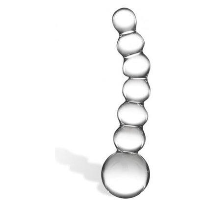 Glas 5-Inch Curved Glass Beaded Dildo Clear - Model GCB-5 - For Enhanced Pleasure and Sensual Stimulation - Unisex - Intimate Play - Transparent - Adult Naughty Store