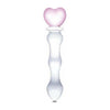 Electric Eel Glas 8 Sweetheart Glass Dildo - Translucent Pink Ribbed Pleasure for All Genders