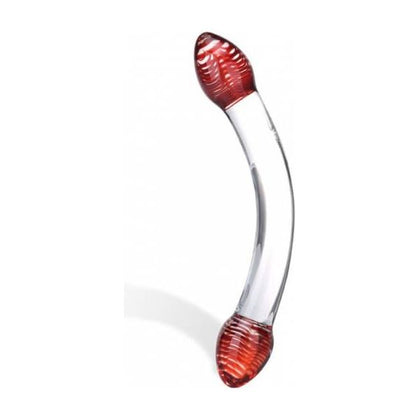 Glas Red Head Double Dildo Glass - Sensually Spiraled Pleasure for Couples - Fracture Resistant, Hypoallergenic - 9 inches by 1.25 inches - Vibrant Red Color - Adult Naughty Store