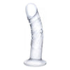 Electric Eel Glas 7 Curved Realistic Glass Dildo with Veins - Model G7CRGDN, Unisex, P-Spot Pleasure, Clear