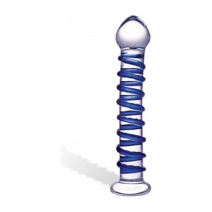 Glas Blue Spiral Glass Wand Massager - Model BSW-750: Ultimate Pleasure for All Genders, Unleash Sensations with Hypoallergenic, Fracture-Resistant Blue Glass