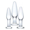 Glas 3 Piece Glass Anal Training Set - Model A1: The Ultimate Unisex Clear Glass Anal Pleasure Kit