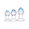 Glas Pleasure Droplets Anal Training Kit - Model 2023 - Unisex - Sensual Glass Butt Plugs - Graduated Sizes - Subtle Colors - Adult Naughty Store