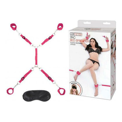 Electric Eel Lux Fetish 7pc Bed Spreader Hot Pink - Ultimate Bondage Set for Intense BDSM Play