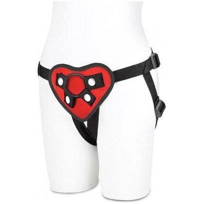 Lux Fetish Red Heart Strap On Harness - Model LH-2022 - Unisex Strap-On Harness for Deep Pleasure in Passionate Red - Adult Naughty Store