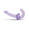 Lux Fetish Strapless Strap-On - Model X1: Dual-Ended Dildo for Couples - Pleasure for All Genders - Intense G-Spot and P-Spot Stimulation - Transparent Purple - Adult Naughty Store