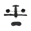 Lux Fetish 3pc Adjustable Neck & Wrist Restraint Set - Beginner-Friendly Bondage Kit for Couples - Model LFX-2022 - Unisex - Explore Sensory Deprivation and Restrained Pleasure - Black - Adult Naughty Store