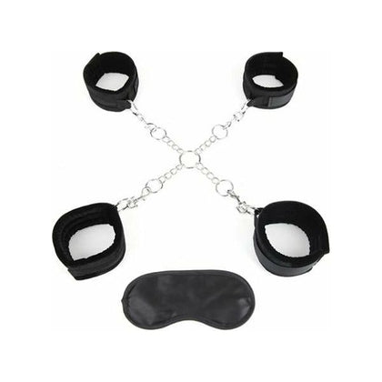 Lux Fetish Deluxe Chain Hogtie Restraint Set - Model X4C, Unisex, Full Body Bondage, Black - Adult Naughty Store