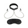 Lux Fetish Adjustable Pressure Collar & Nipple Clamps Set - Model X1 - Unisex - Nipple Stimulation - Black - Adult Naughty Store