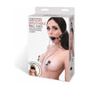 Lux Fetish Breathable Ball Gag Adjustable Nipple Chain - ArouseX Model AX-500 - Unisex - Pleasure for Mouth and Nipples - Midnight Black - Adult Naughty Store