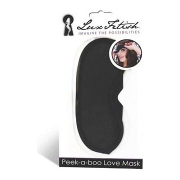 Lux Fetish Peek A Boo Love Mask Black - Sensory Enhancing Blindfold for Intimate Play