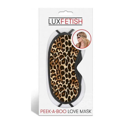 Lux Fetish Peek-a-boo Love Mask Leopard - Adjustable Velvet Blindfold for Sensory Deprivation in Bondage and Fetish Play - Model 2023 - Unisex - Enhances Pleasure - Leopard Print