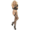 Queen's Delight Fishnet Lace Top Thigh-High Stockings - Sensual Intimates for Women - Model FNT-5678 - Black - Queen Size - Adult Naughty Store