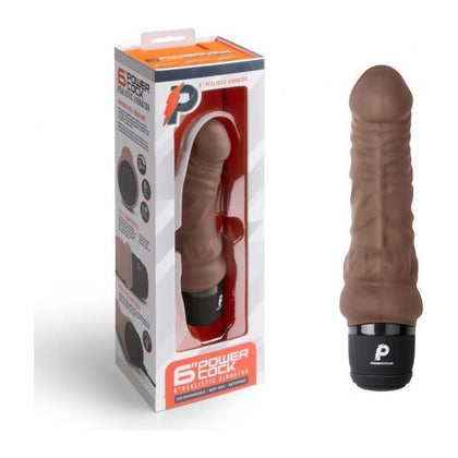 Electric Eel Powercocks X-6 Realistic Vibrator - 6in Dark Brown - Intense Pleasure for All Genders and Deep Stimulation