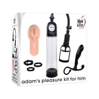Adam & Eve Adams Pleasure Kit For Him - Ultimate Penis Pleasure Enhancement Set, Model APKH-2022, Male, Prostate Stimulation, Clear