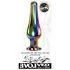 Evolved Novelties Rainbow Metal Plug Medium - Model EVM-001: Unisex Anal Pleasure in Stunning Rainbow Color - Adult Naughty Store