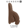 Evolved Novelties Gender X 4in Packer Dark Skin Tone Realistic Dildo - Model GX-2023 - Unisex Pleasure Toy