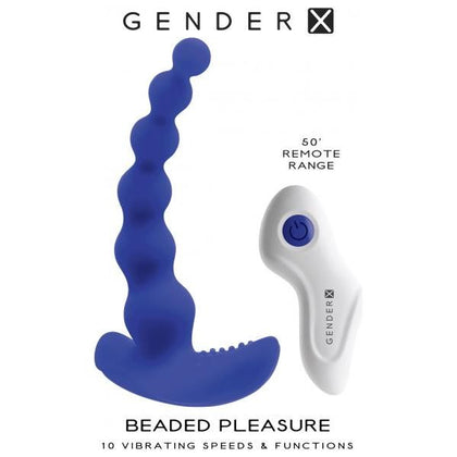 Evolved Novelties Gender X Beaded Pleasure Vibrator - Model GX-2022 - Unleash Sensual Bliss for All Genders - Explore Intense Pleasure in Every Curve - Deep Blue - Adult Naughty Store