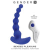 Evolved Novelties Gender X Beaded Pleasure Vibrator - Model GX-2022 - Unleash Sensual Bliss for All Genders - Explore Intense Pleasure in Every Curve - Deep Blue